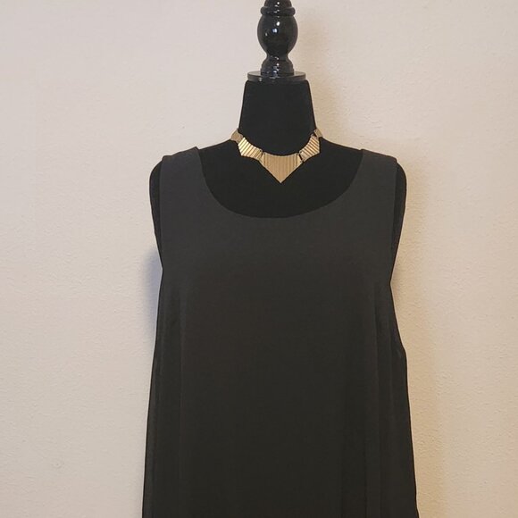 Torrid Black Sleeveless High-Low Chiffon Dress Plus Size 3 Sheer Overlay - Picture 1 of 5